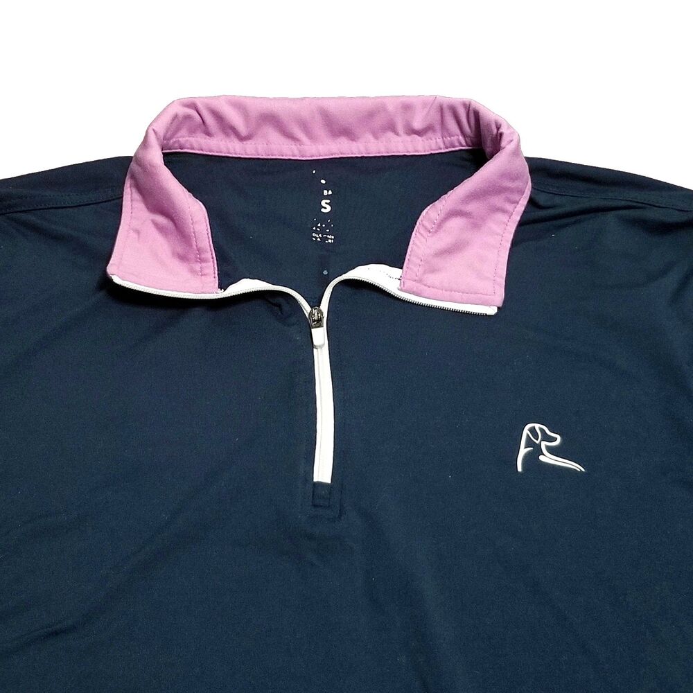 Rhoback Performance 1/4 Zip Men Size Small Navy Blue Thermal Nylon Blend Stretch - Picture 2 of 4